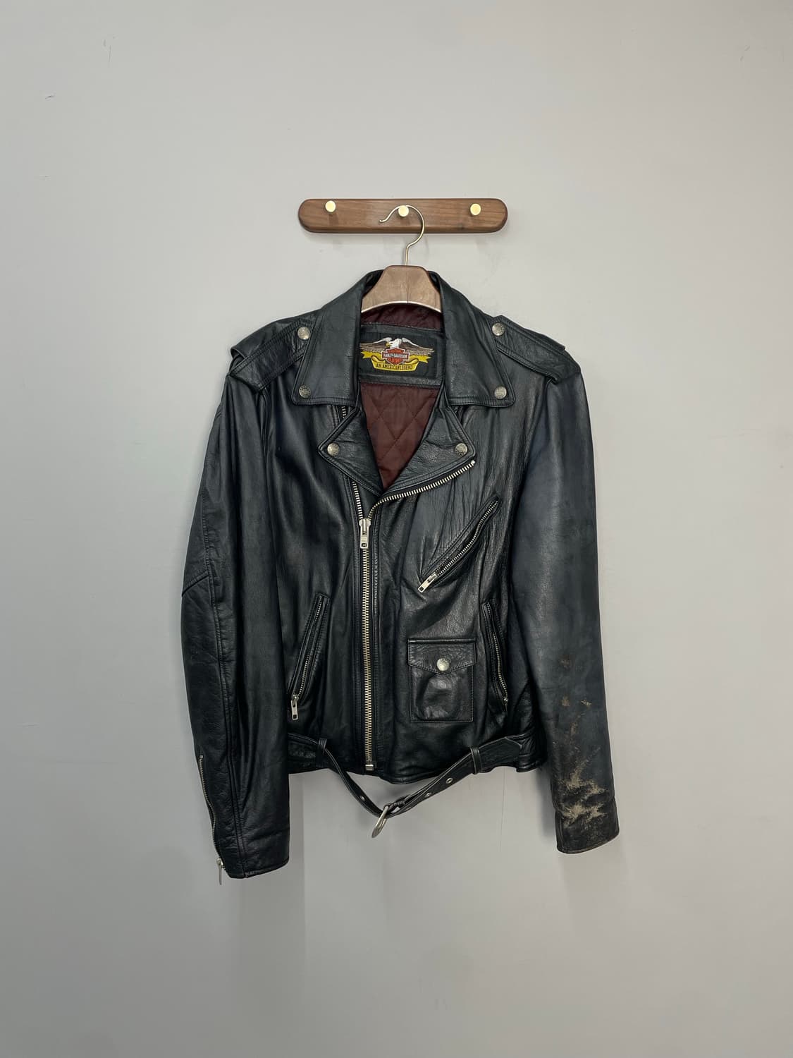 할리데이비슨 빈티지 독수리 블랙 라이더 레더자켓 H2211 상품이미지2