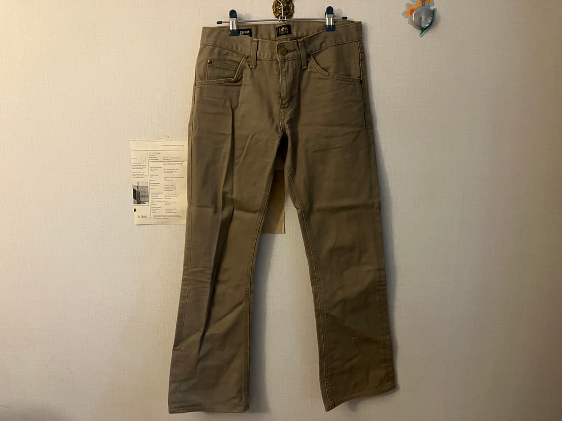 베이지 리 라이더 부츠컷 코튼팬츠 상품이미지2