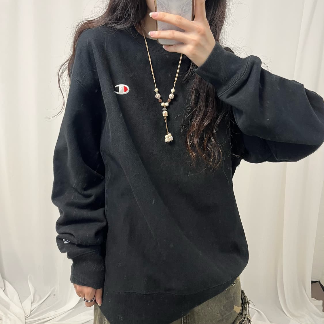 Champion black reverse weave sweatshirt 상품이미지3