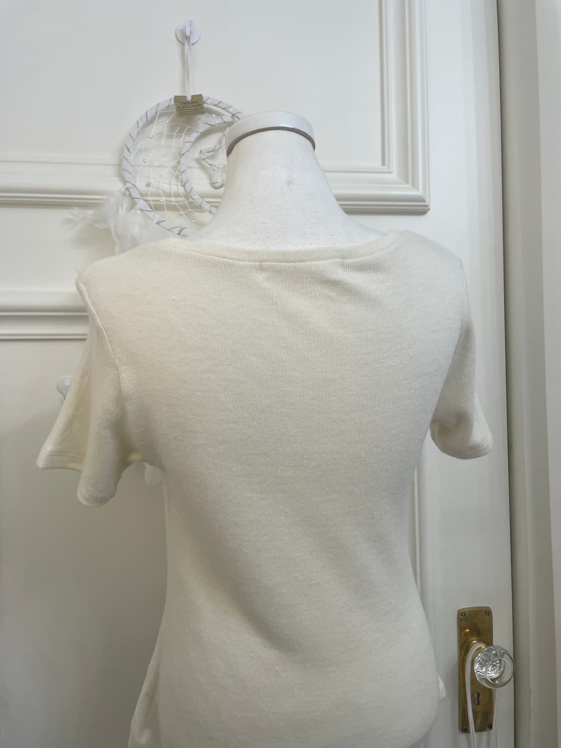 ivory beads point half knit top(size-L) 상품이미지4