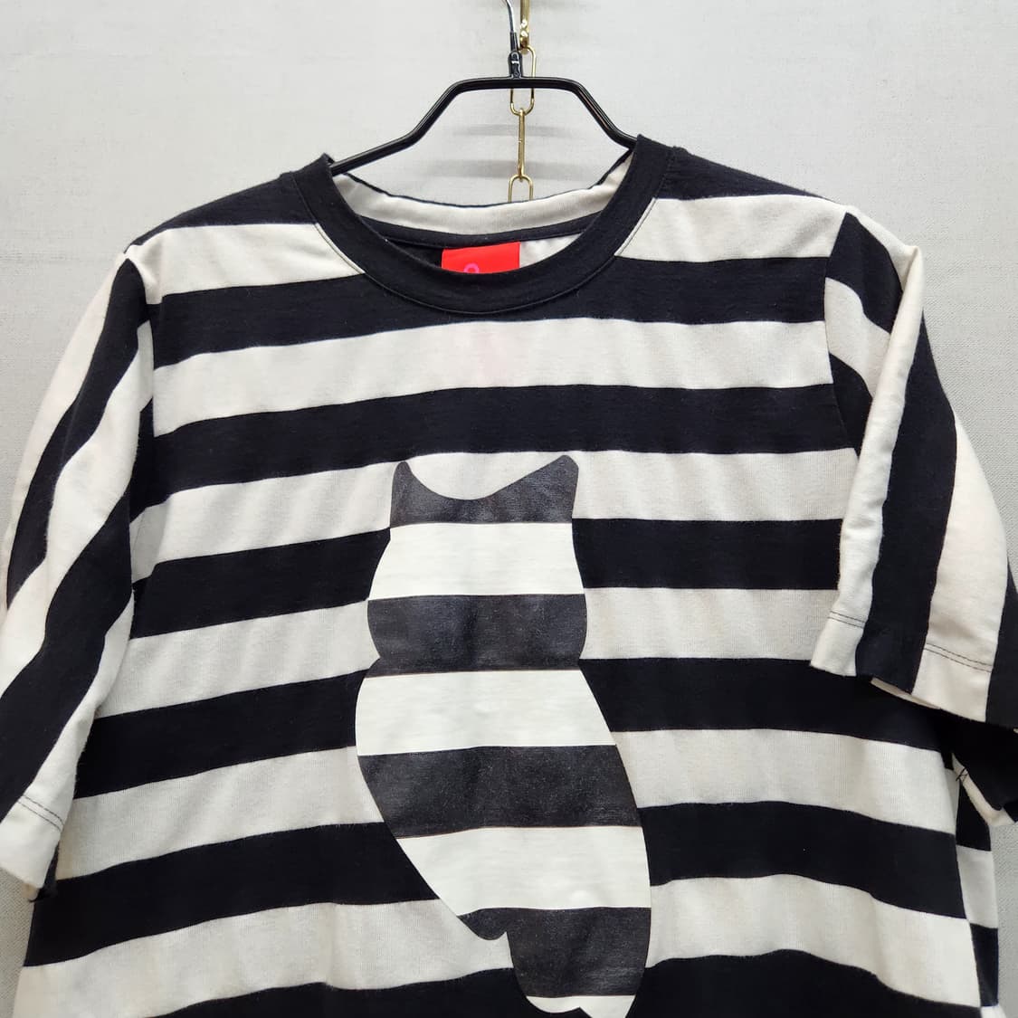 럭키슈에뜨 부엉이 로고 스트라이프 크롭반팔 F(M) 상품이미지2