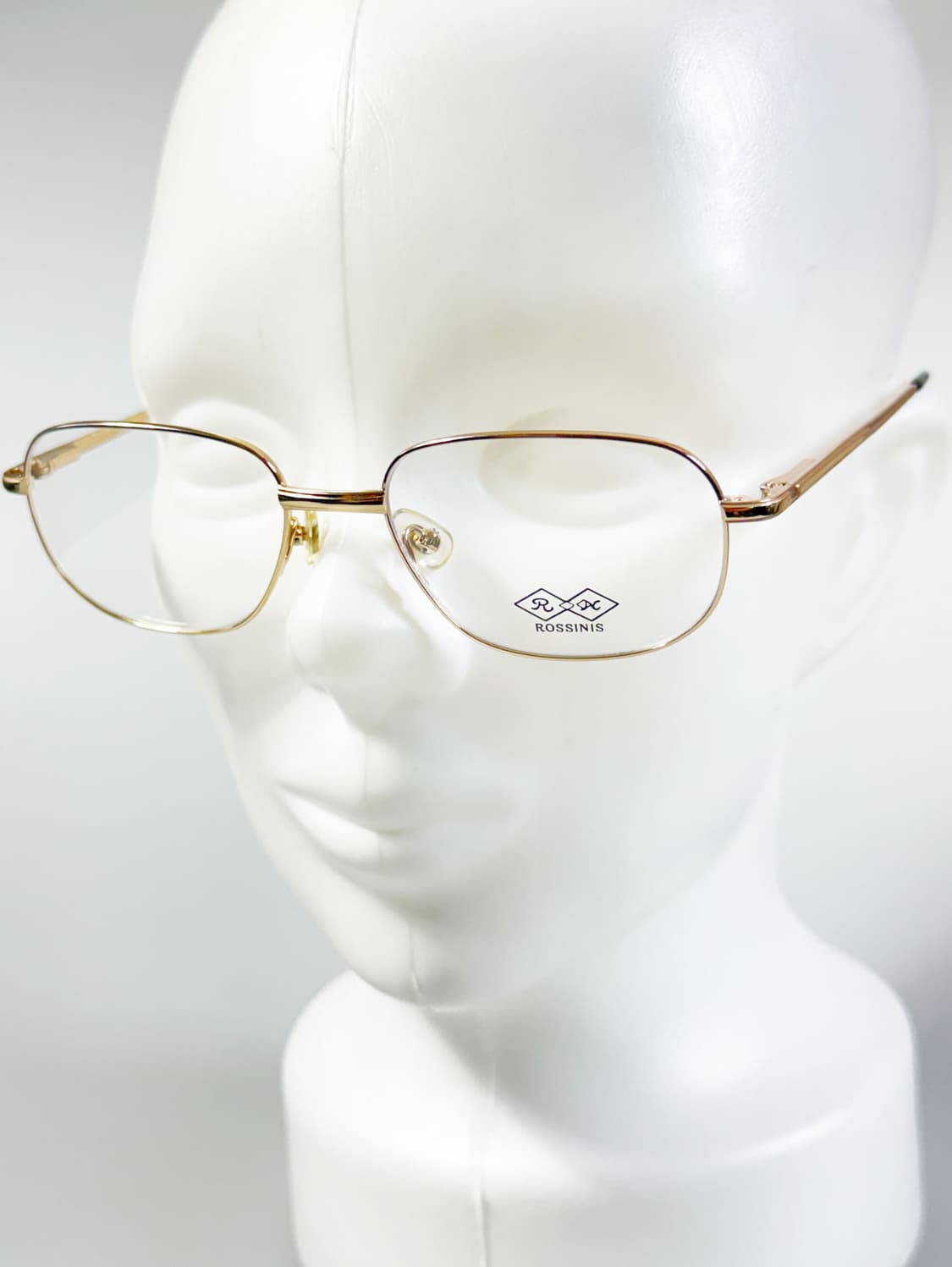 90s ROSSINIS 골드 메탈 슬림 스퀘어 빈티지 안경 상품이미지8