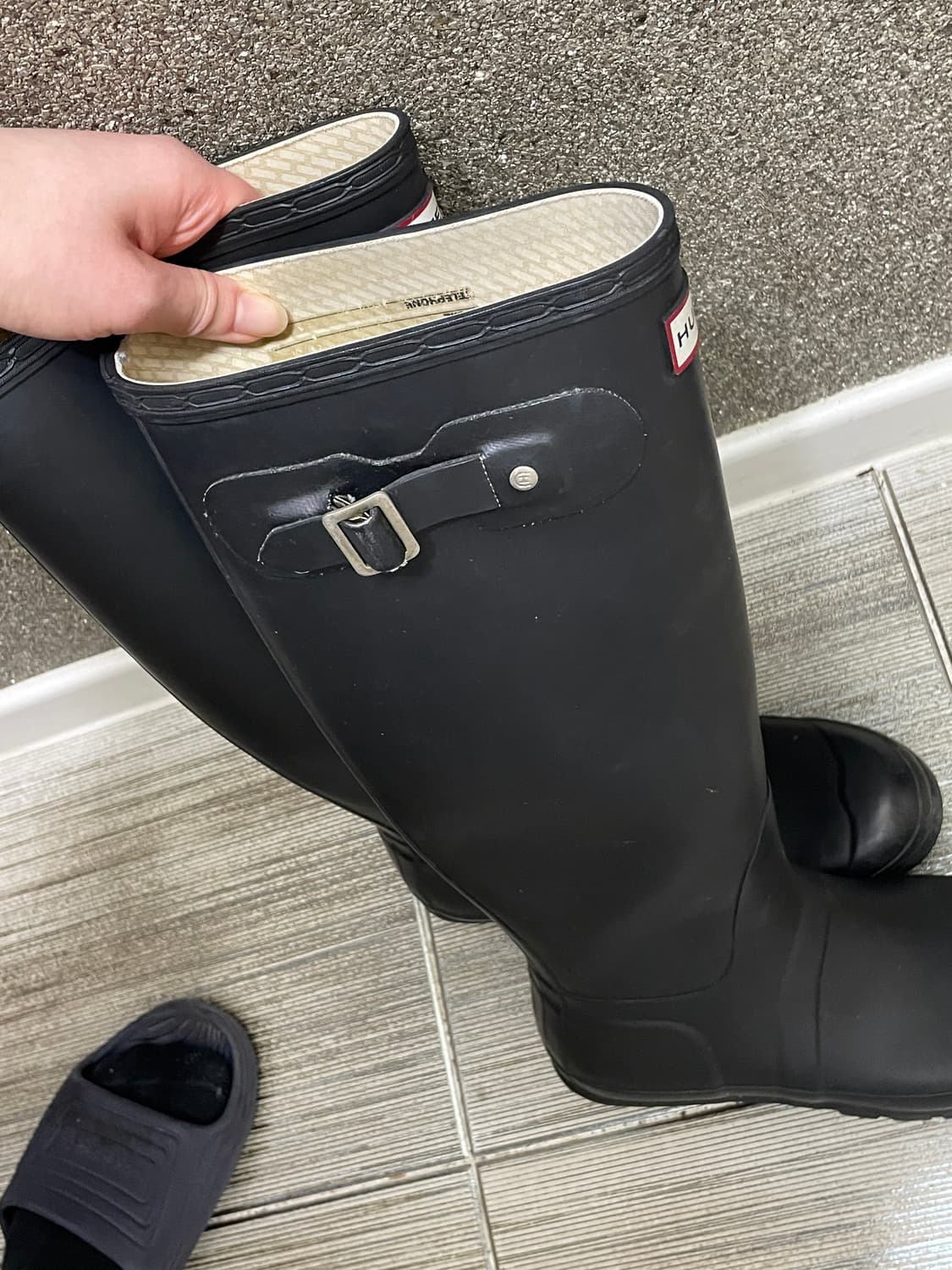 헌터 롱 레인부츠 톨 250 블랙 상품이미지5