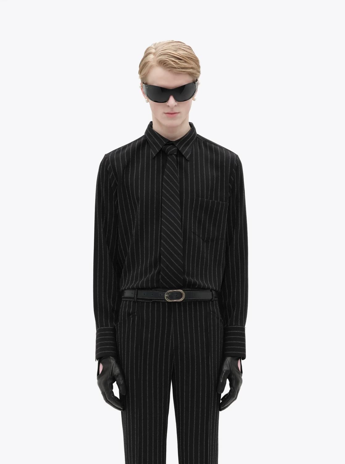 Ernest w baker 25AW 핀 스트라이프 타이 상품이미지1