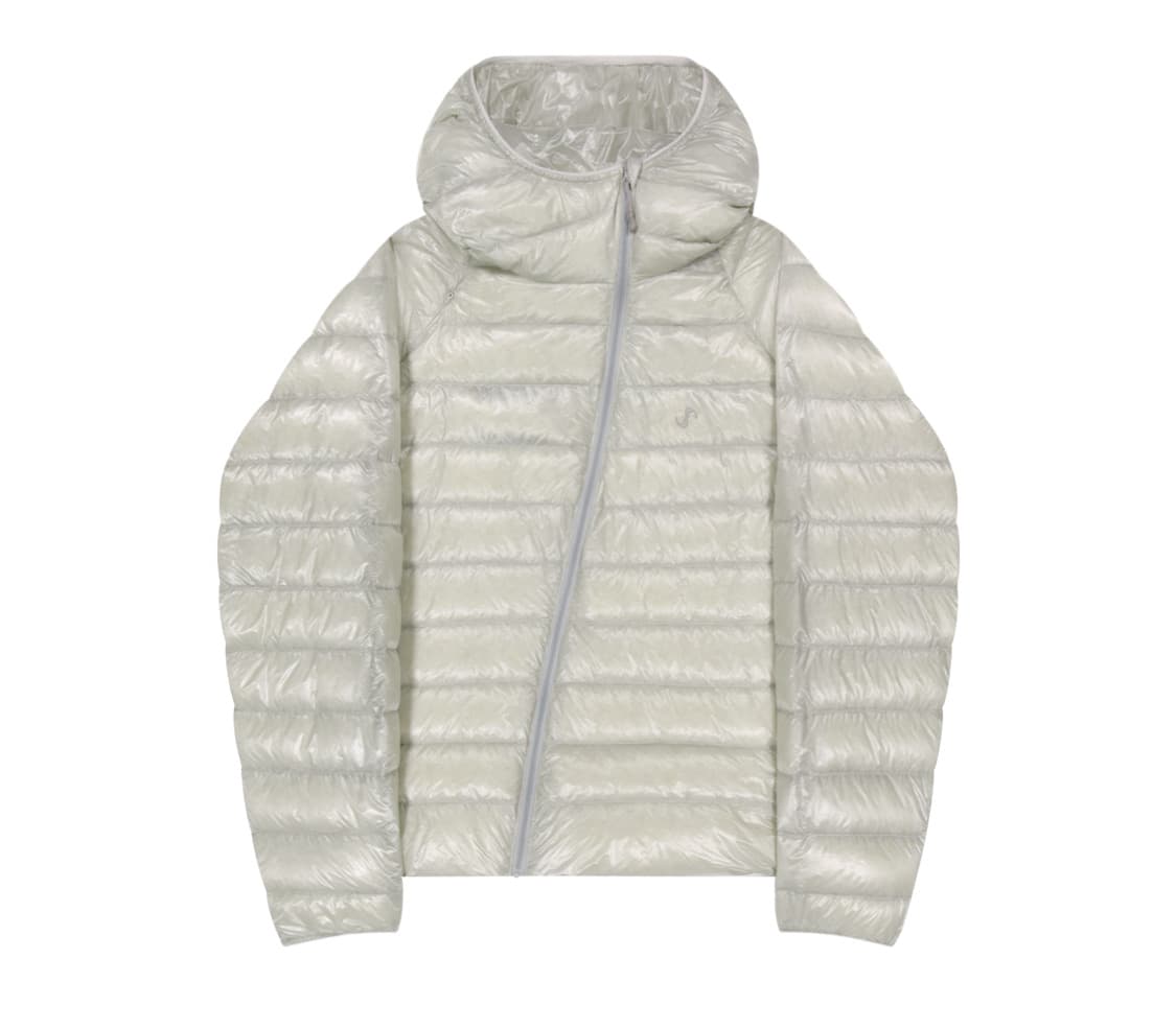 오호스 라이트 다운 후디드 자켓 그레이 경량패딩 상품이미지1