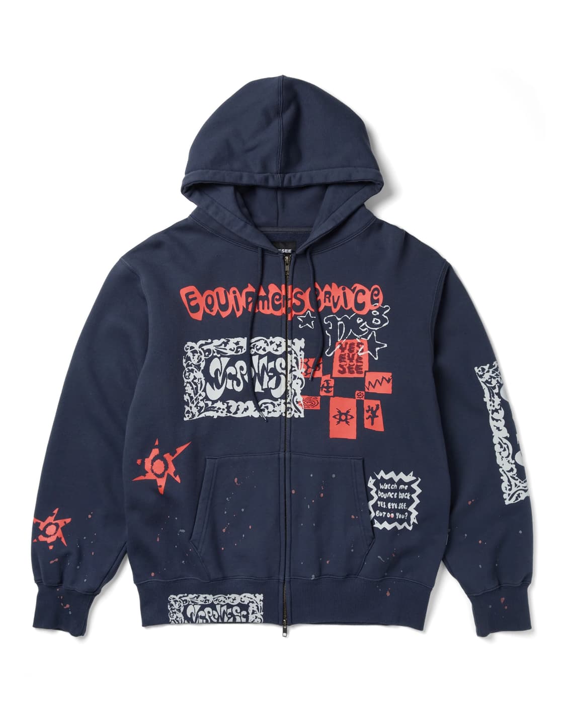 예스아이씨 Scanned Zip-up Hoodie Light Navy 상품이미지1