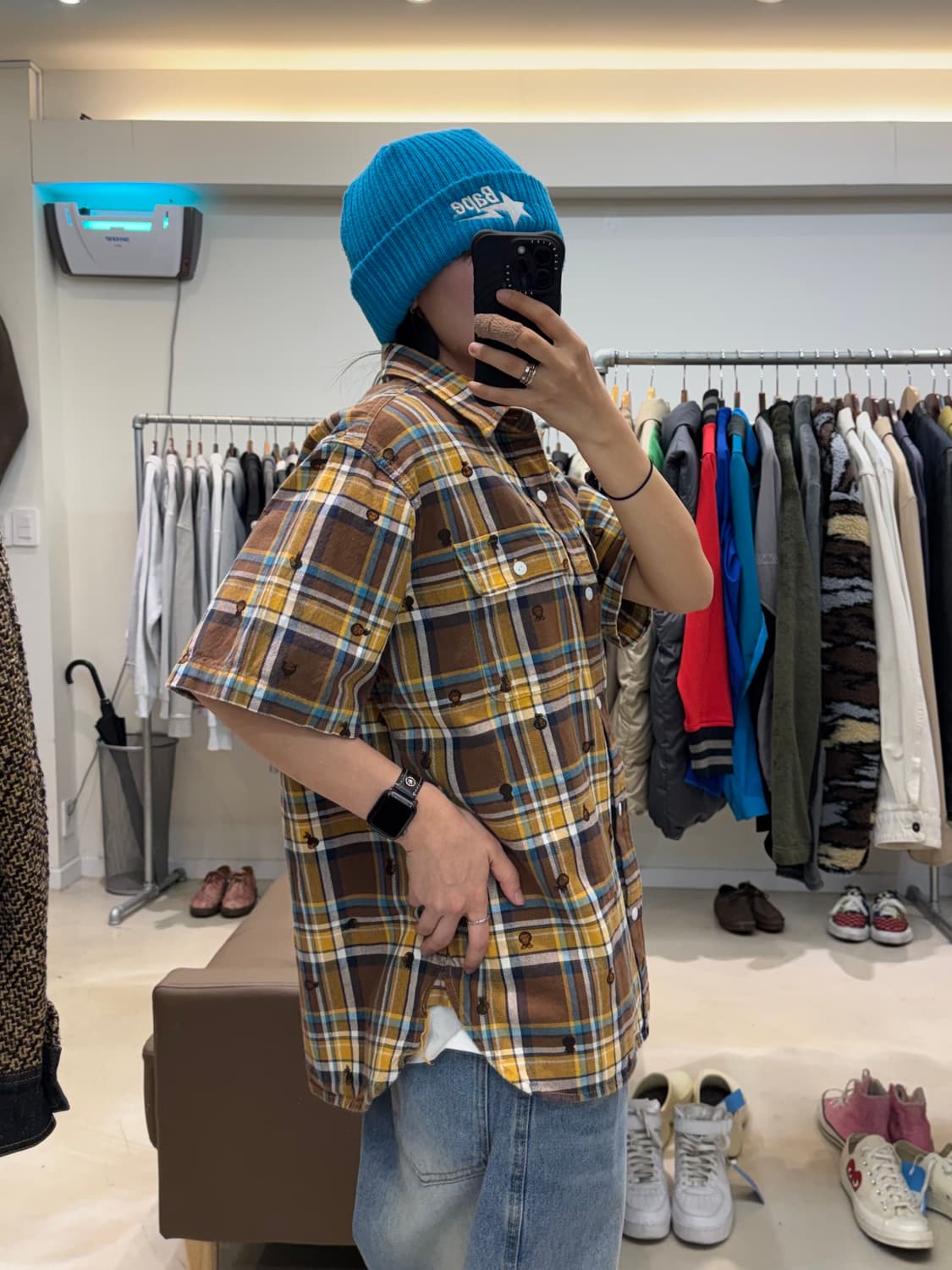 베이프 마일로 반팔 체크셔츠 상품이미지7