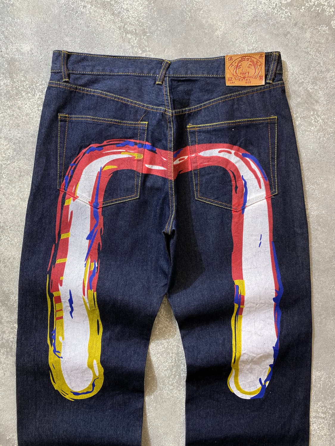 [40] EVISU 에비수 재팬 페인팅 오버사이즈 와이드 데님팬츠 상품이미지2