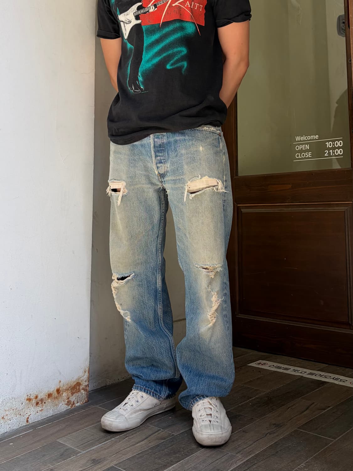 90’s Levi’s 501 524 USA distressed denim 상품이미지3