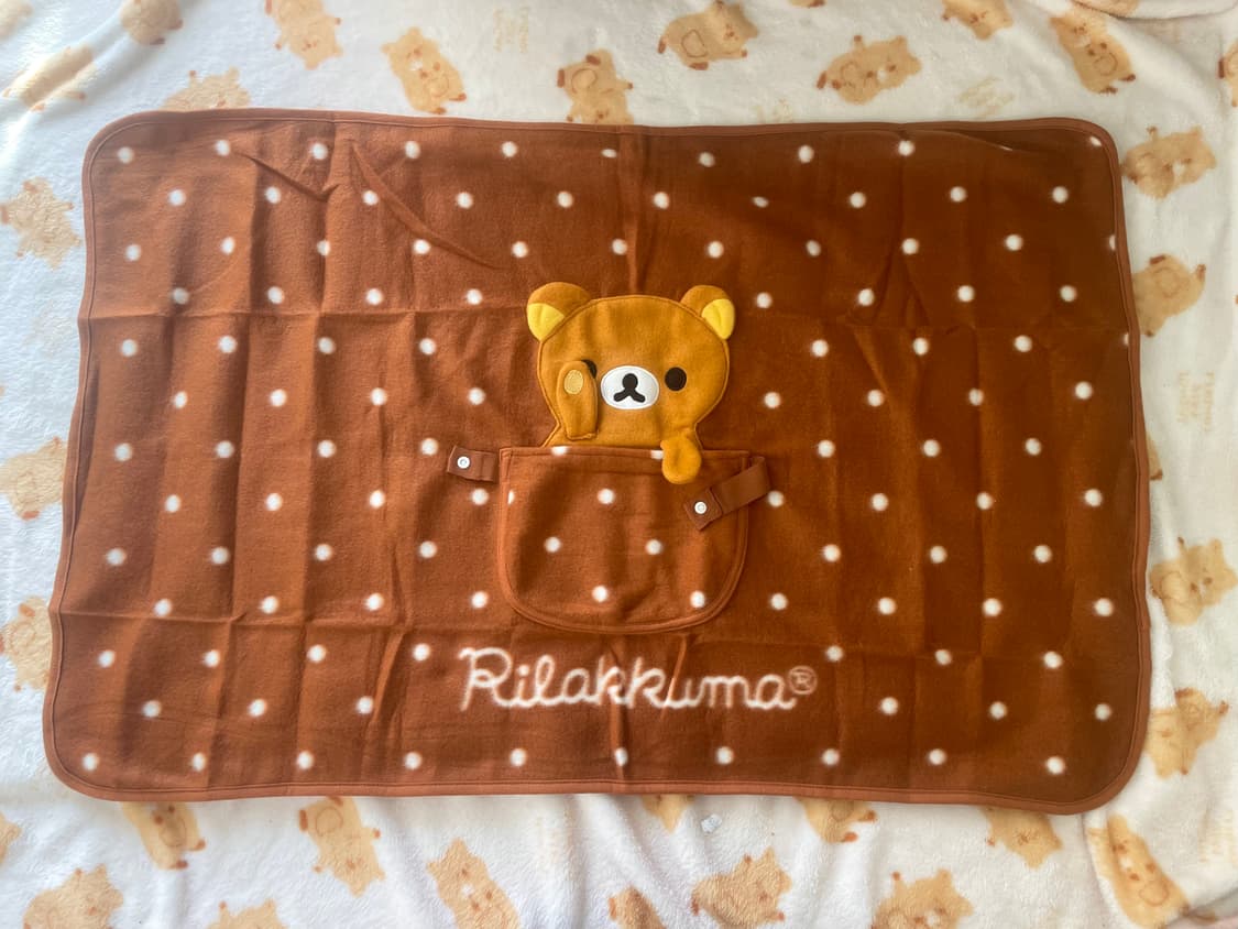 리락쿠마 rilakkuma 도트 접이식 담요 🤎💛 상품이미지1
