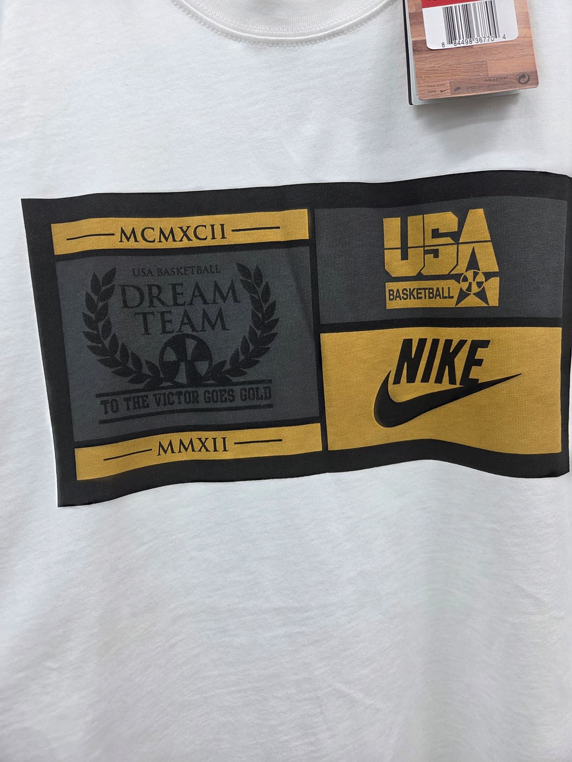 100 [새상품]나이키 USA 드림팀 반팔 티셔츠 화이트 상품이미지4