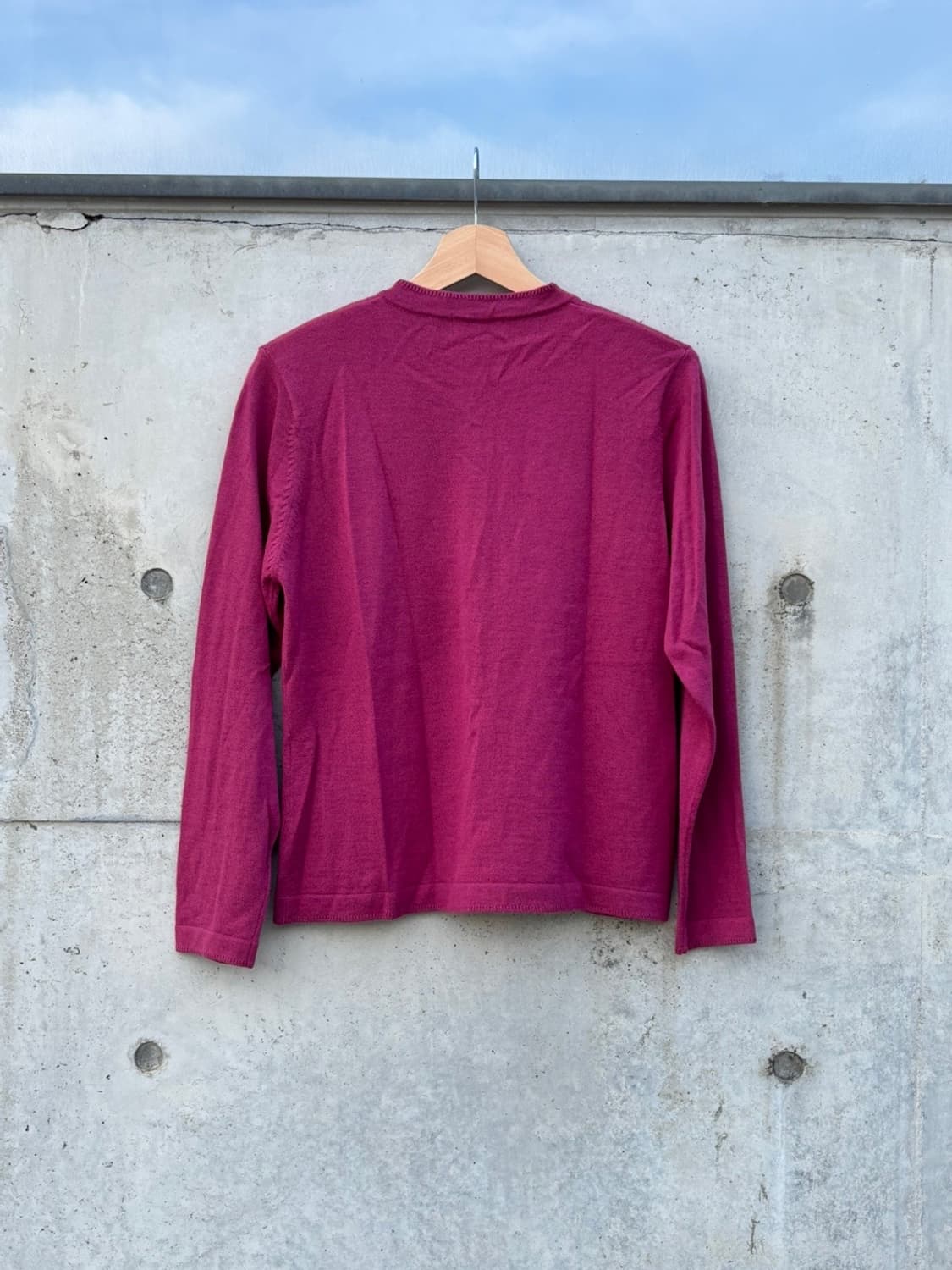 Dark Pink Round Neck Cardigan 상품이미지4