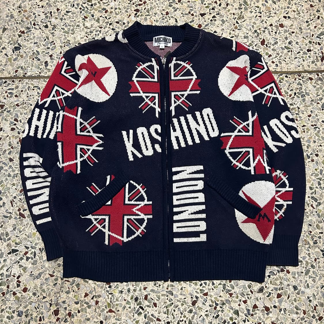 미치코 코시노 90S 유니언 잭 패턴 니트 상품이미지1