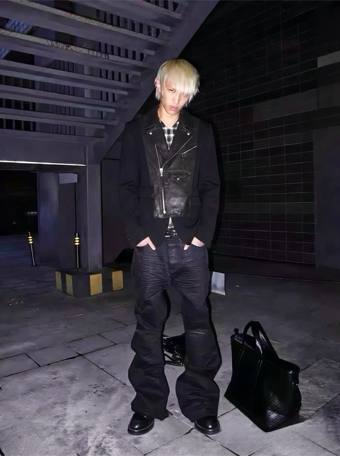 Dsquared2 카프스킨 레더 믹스 울 자켓🤟🏻 상품이미지1