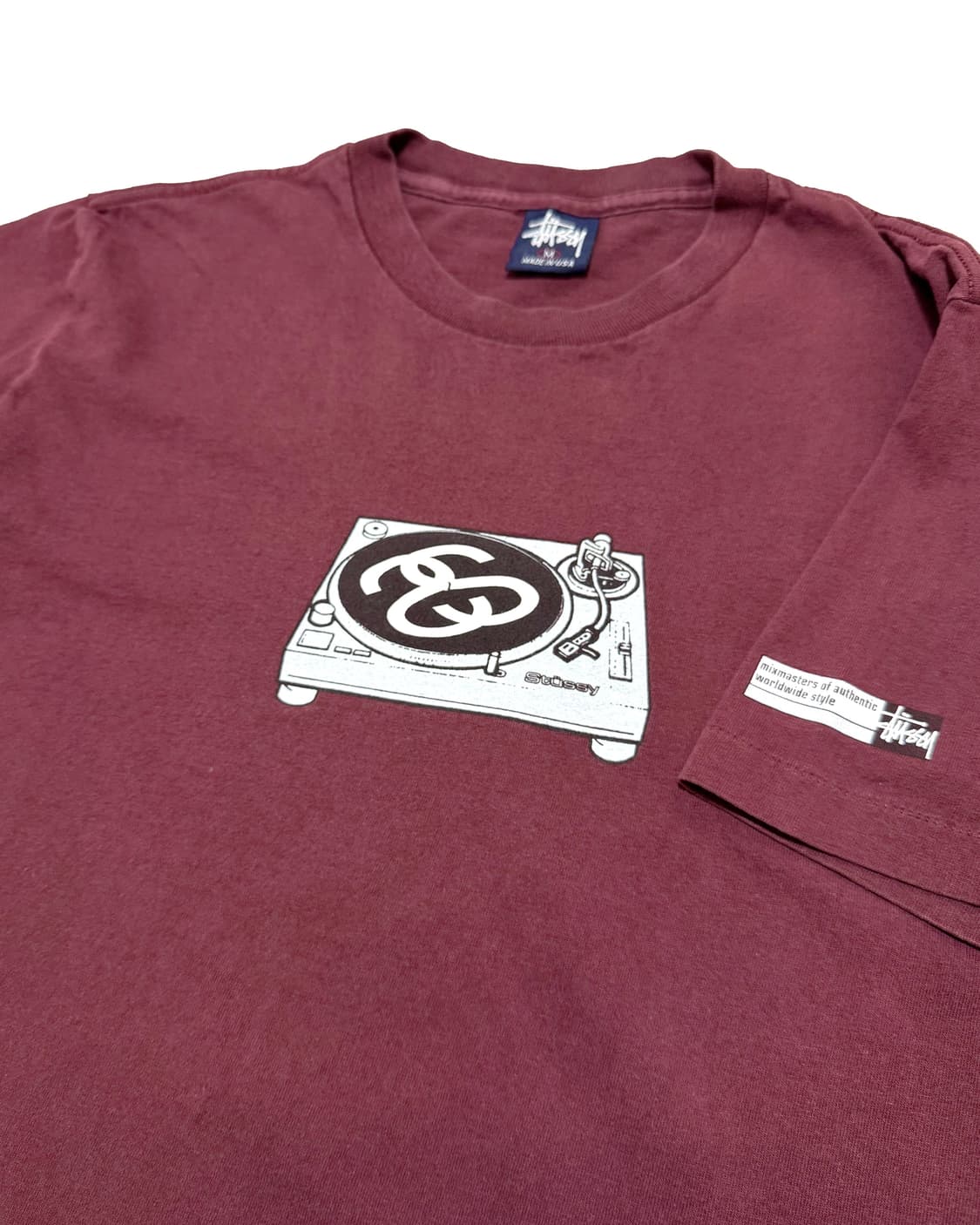 90’s 올드 스투시 턴테이블 티셔츠 상품이미지2