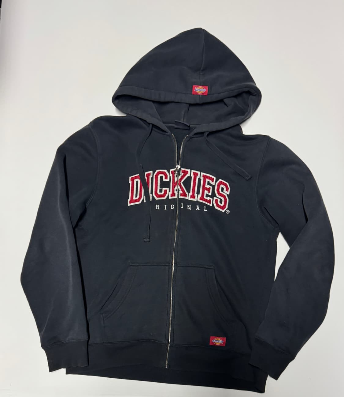 디키즈 Dickies 올드스쿨 스펠아웃 기모 후드집업 L 블랙 상품이미지1