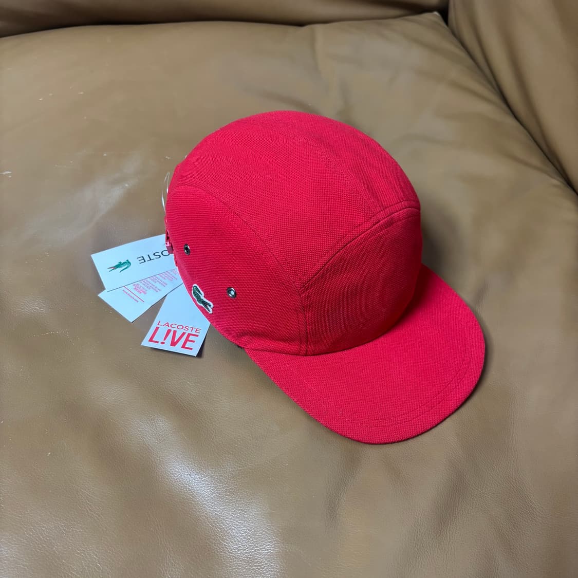 슈프림 라코스테 캠프캡 모자 워시드 레드 상품이미지1