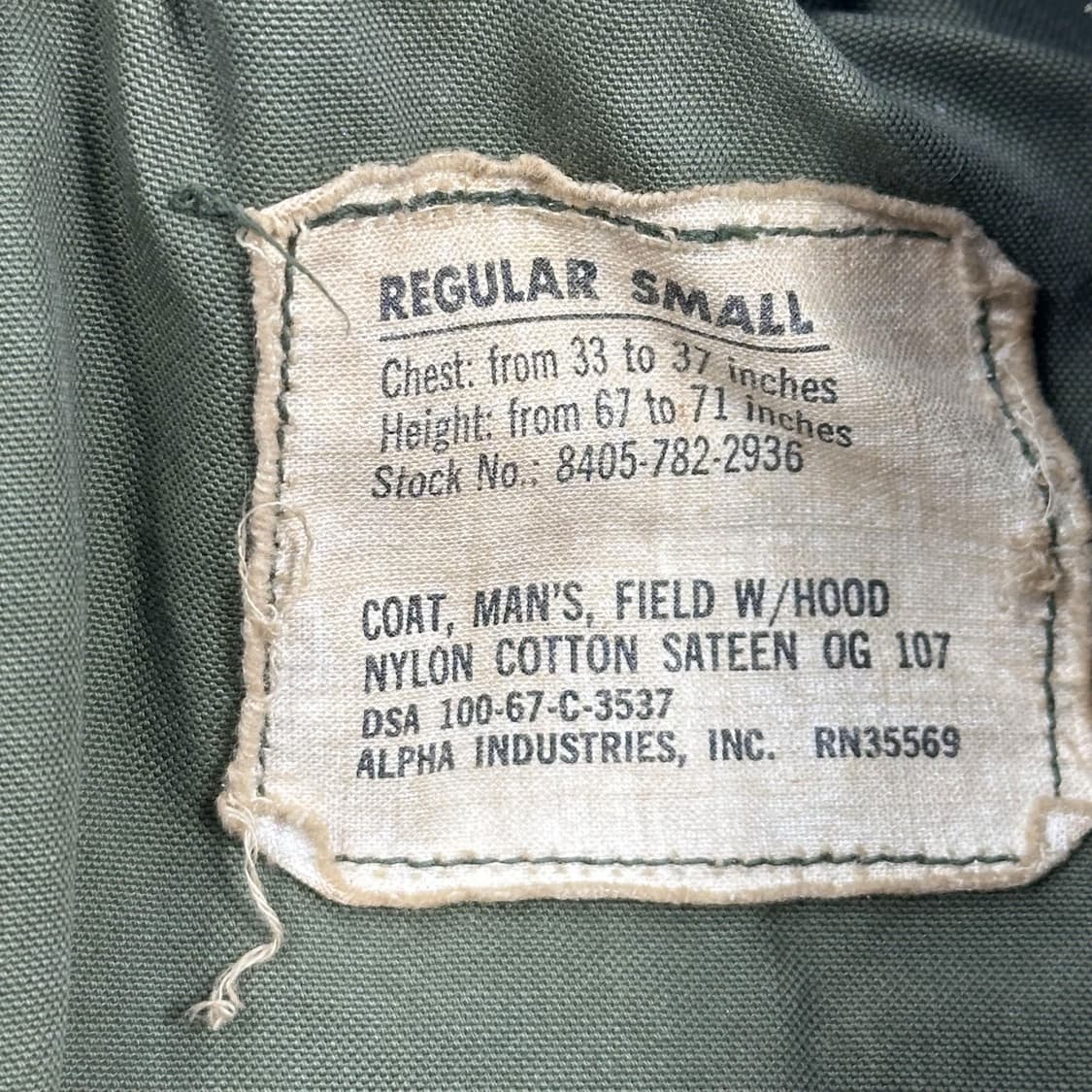 오리지널 미군 m65 필드자켓 야상 S/R 상품이미지7