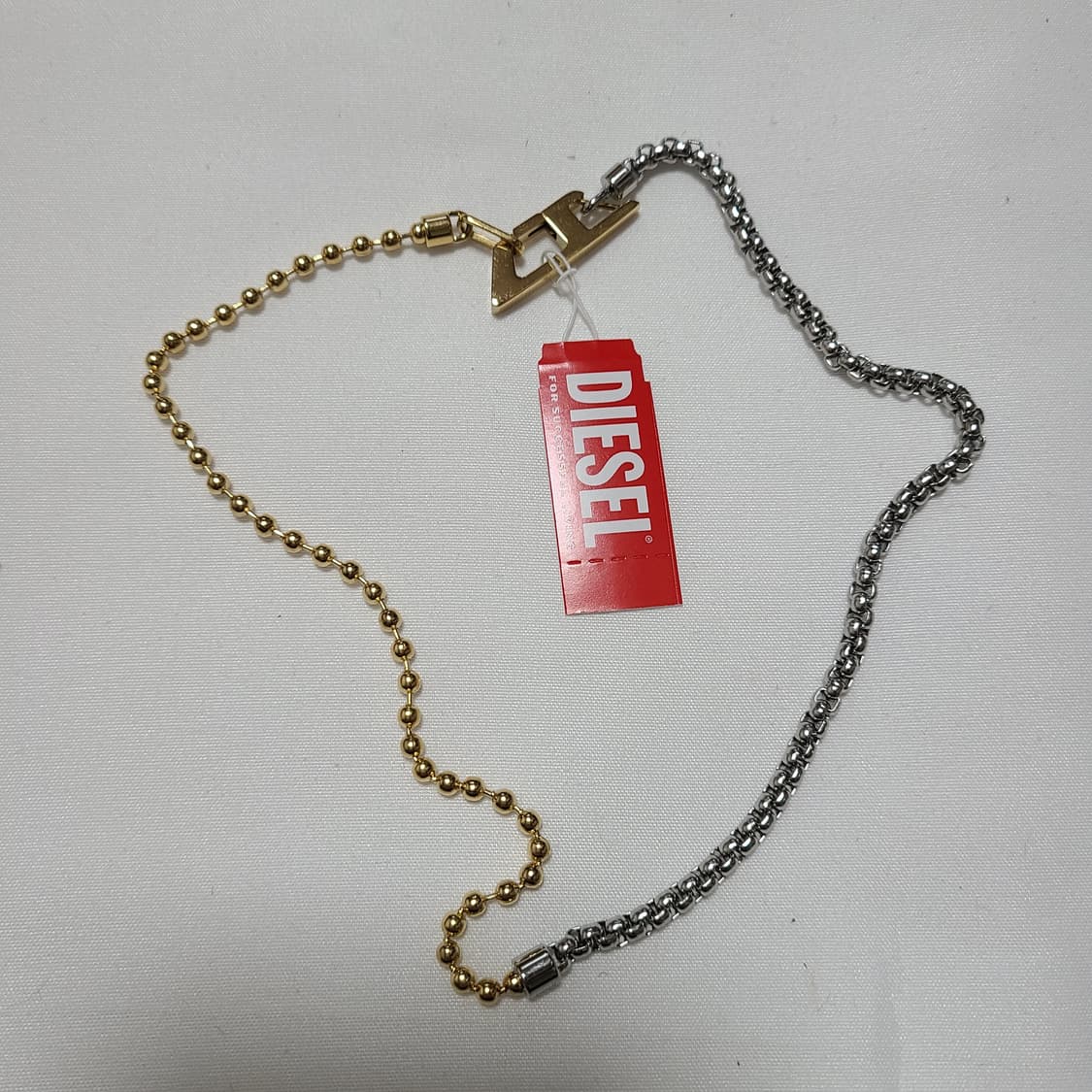 디젤 스테인리스 스틸 체인 투톤 팔찌 브레이슬릿 실버 골드 상품이미지2
