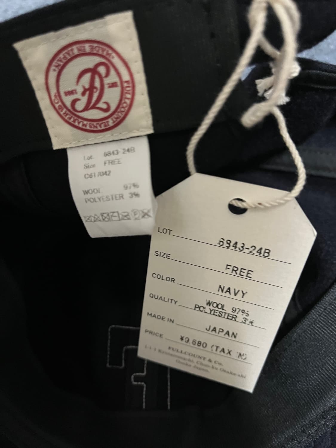 [새제품] 풀카운트 울 플란넬 F 패치 볼캡 상품이미지5