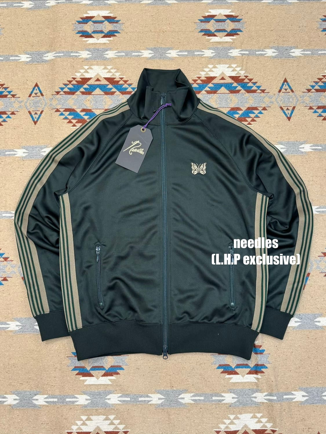 [L] 니들스 x LHP 트랙 자켓 폴리 스무스 다크 그린 상품이미지1