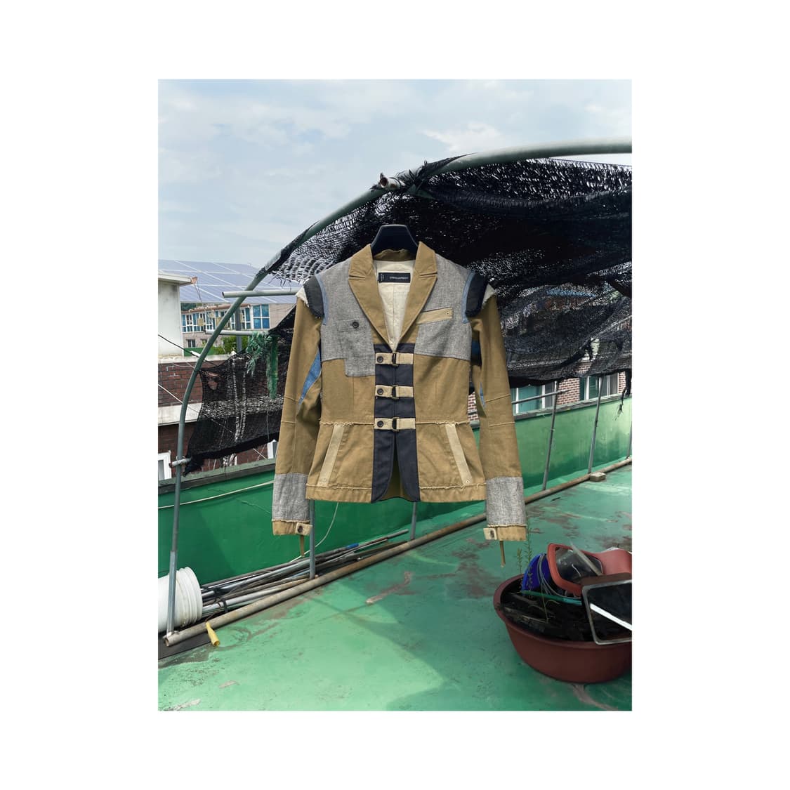 Grunge Ring Buckle Patchwork Blazer 상품이미지1