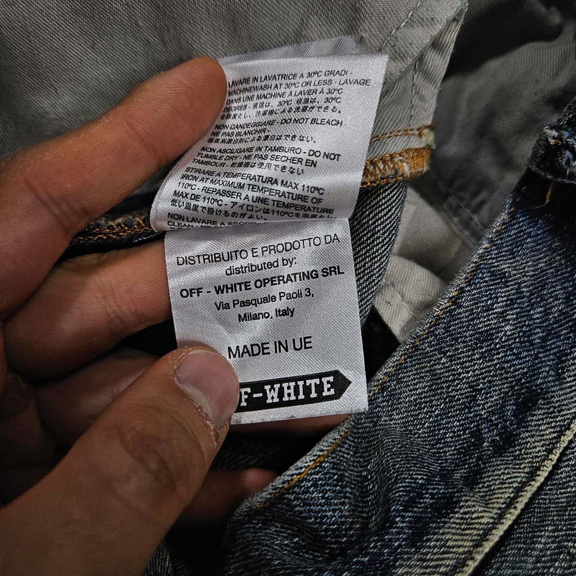 오프화이트 데미지 데님 팬츠(급처) 상품이미지8