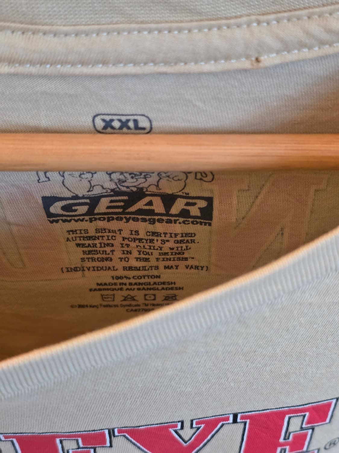 Vintage GEAR 뽀빠이 original 2XL 반팔티 상품이미지3