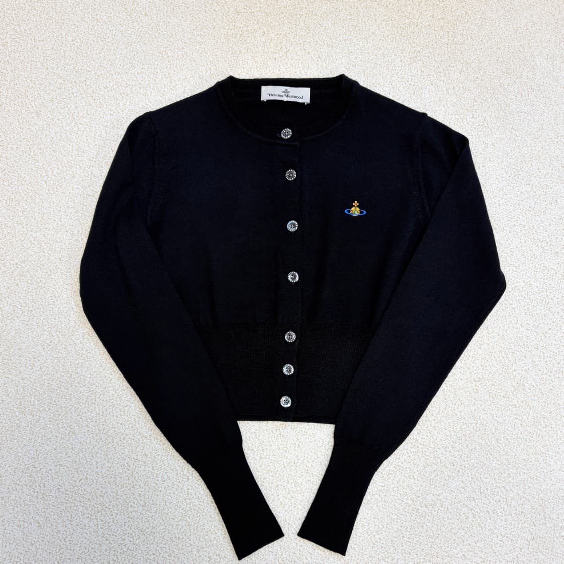 비비안웨스트우드 버진 울 베아 크롭 가디건-블랙 상품이미지1