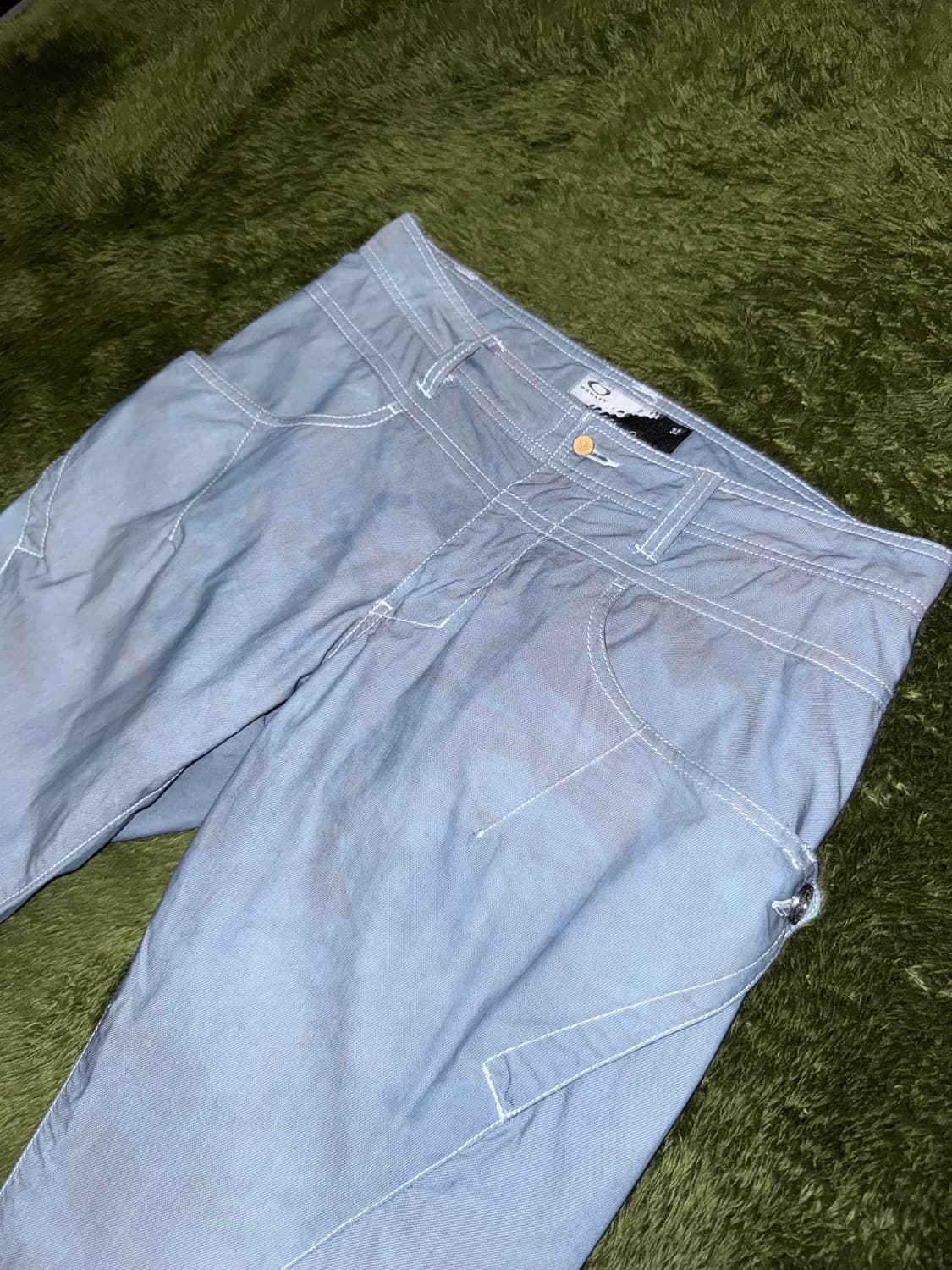 [32] 오클리 재팬 스컬 핸드 다잉 크롭 테크니컬 팬츠 인디고 상품이미지2