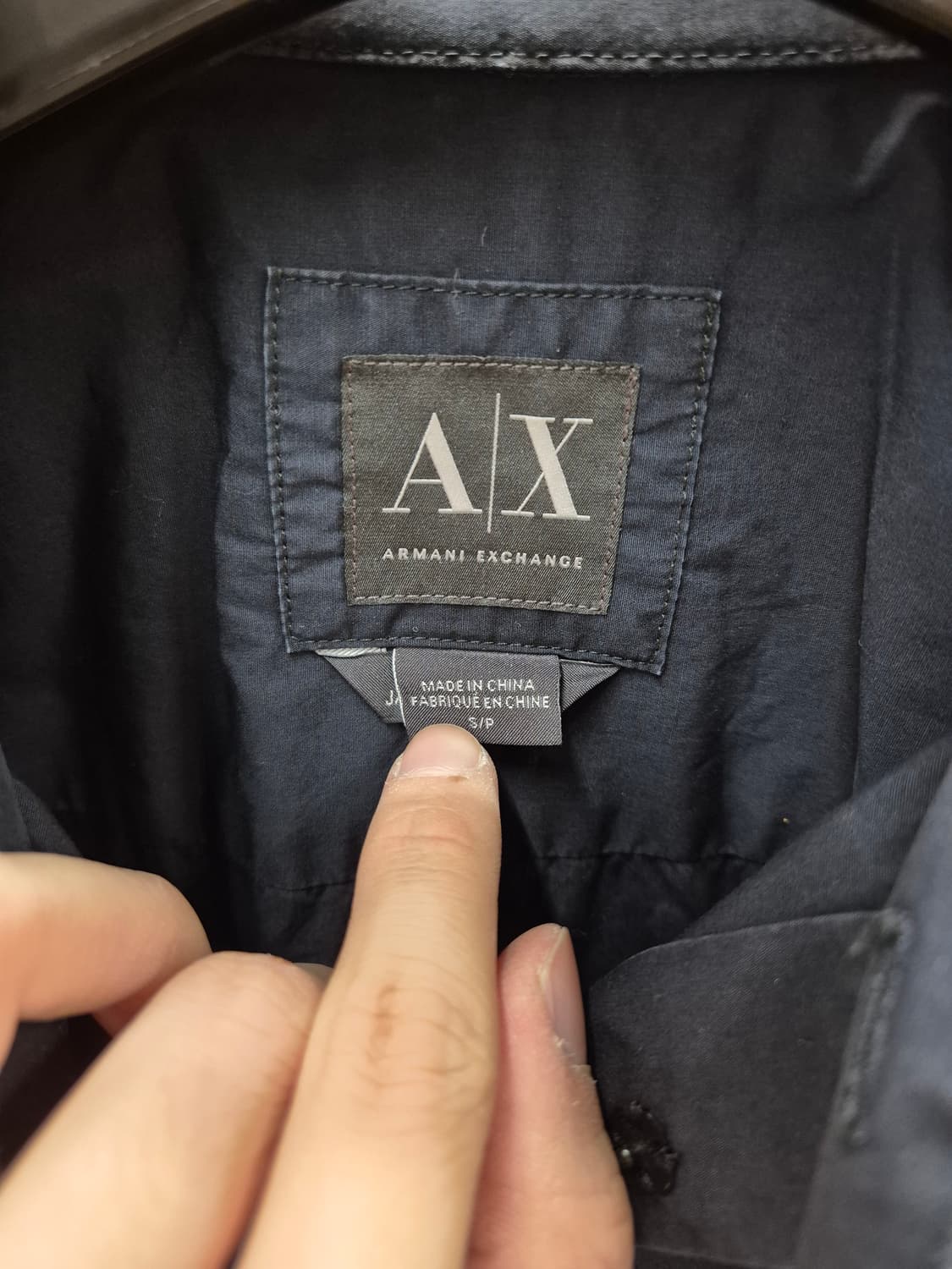 Armani Exchange 슬림핏 네이비 셔츠 S 상품이미지6