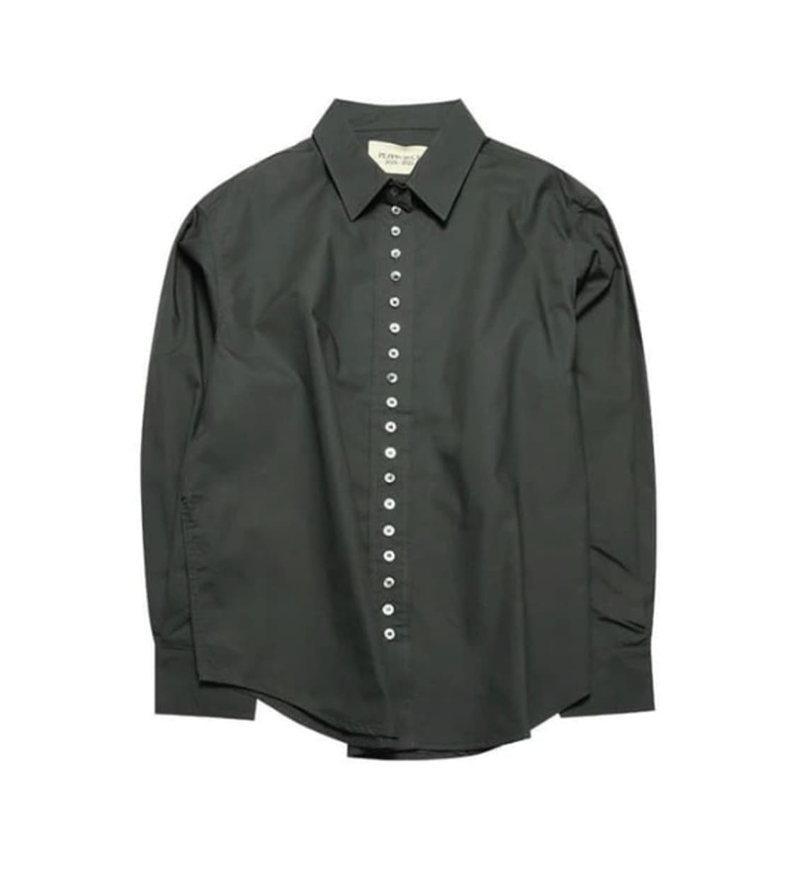 Plzproject 플리즈프로젝트 페이퍼 버튼 셔츠 차콜 상품이미지1