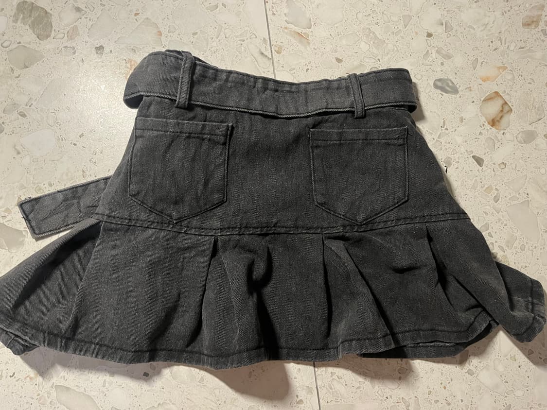 팬시클럽 흑청 벨트포함 치마 상품이미지2