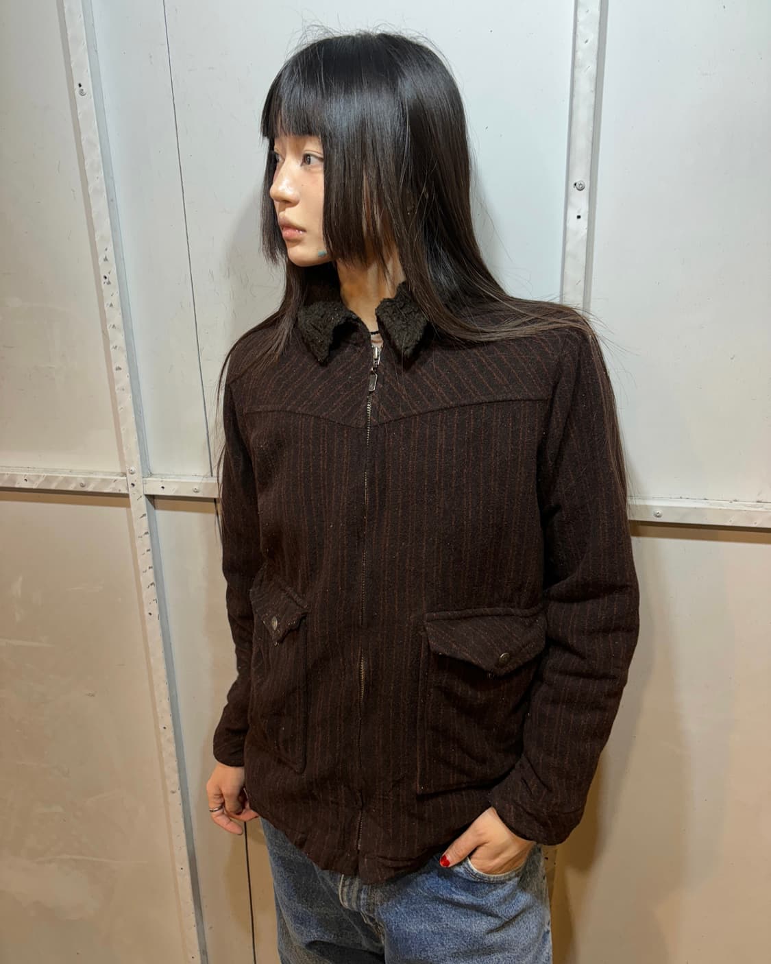 90s PATAGONIA brown stripe jacket 상품이미지1