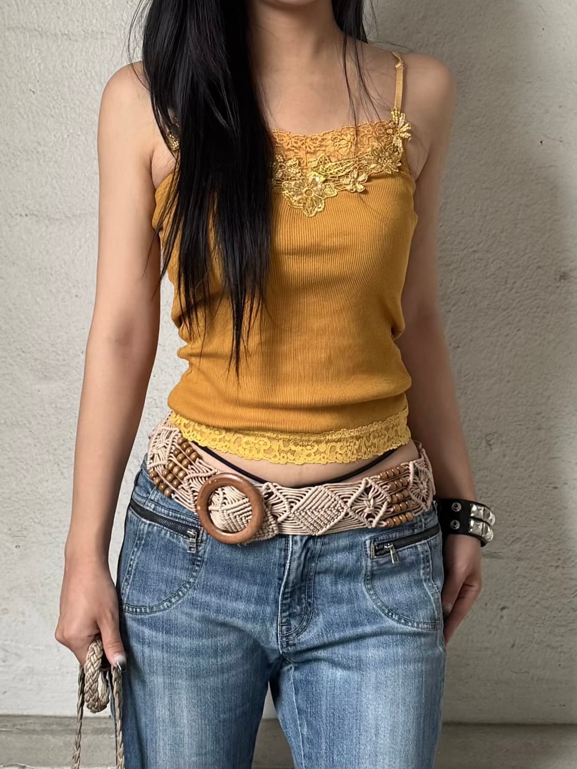 Yellow flower pattern sleeveless 상품이미지1