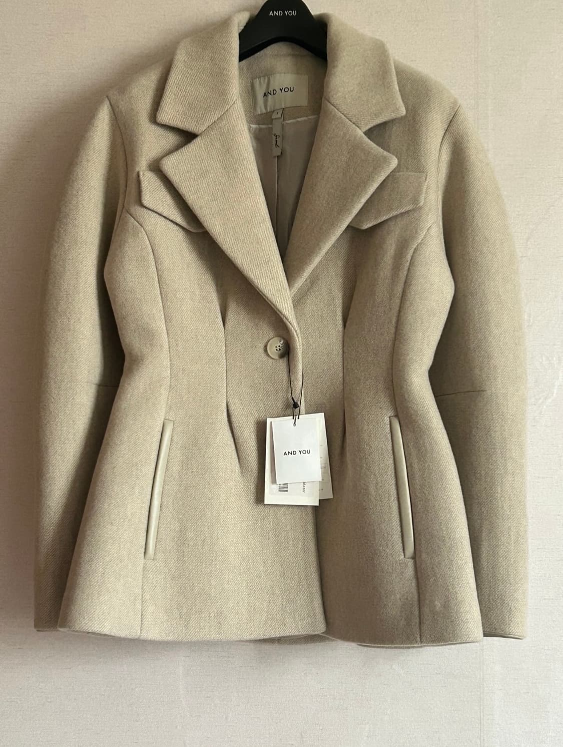 택O) 앤유 옥수 자켓 오트밀 [윤아, 문가영 착용] 상품이미지8
