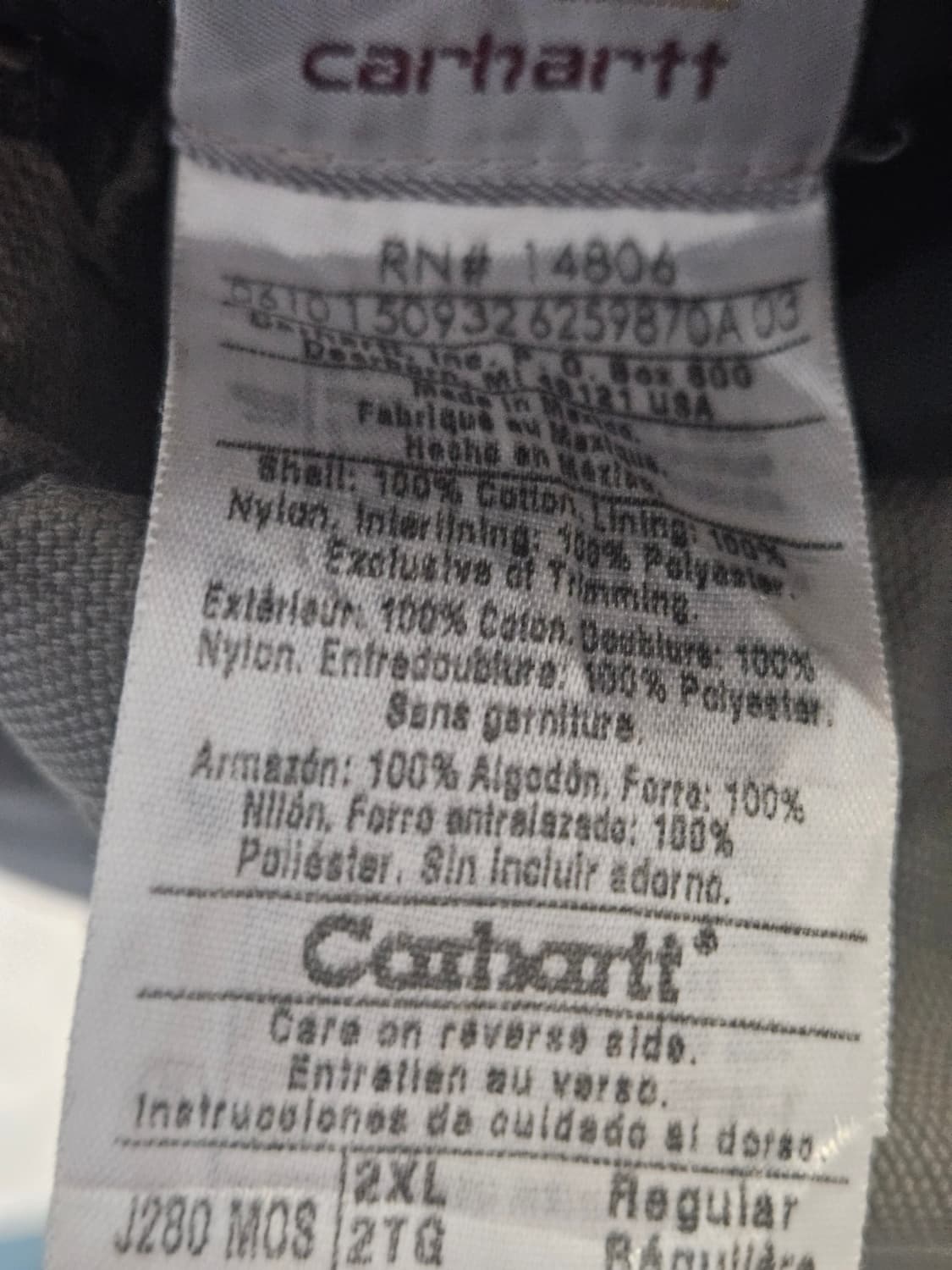 칼하트 덕액티브 모스 그린 2xl 상품이미지3