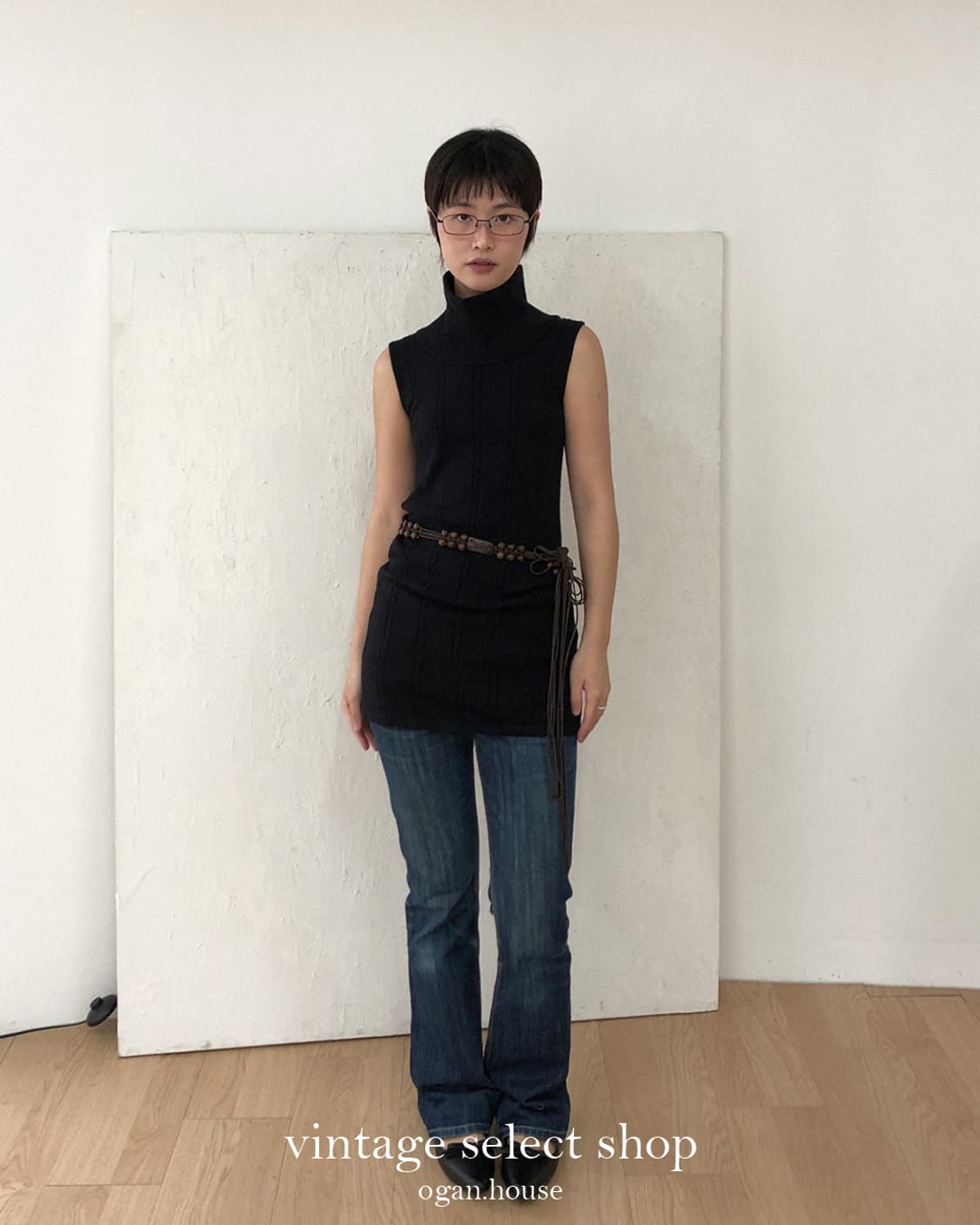 vintage turtleneck sleeveless knit top 상품이미지1