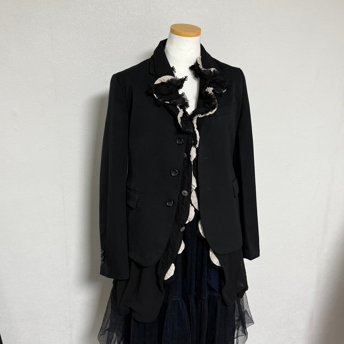 14ss 꼼데가르송 꼼데가르송 오간자 프릴 시스루자켓m 상품이미지2