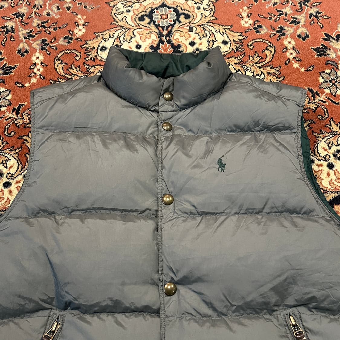 폴로 랄프로렌 패딩 조끼 리버시블 (XL) 카키 상품이미지3