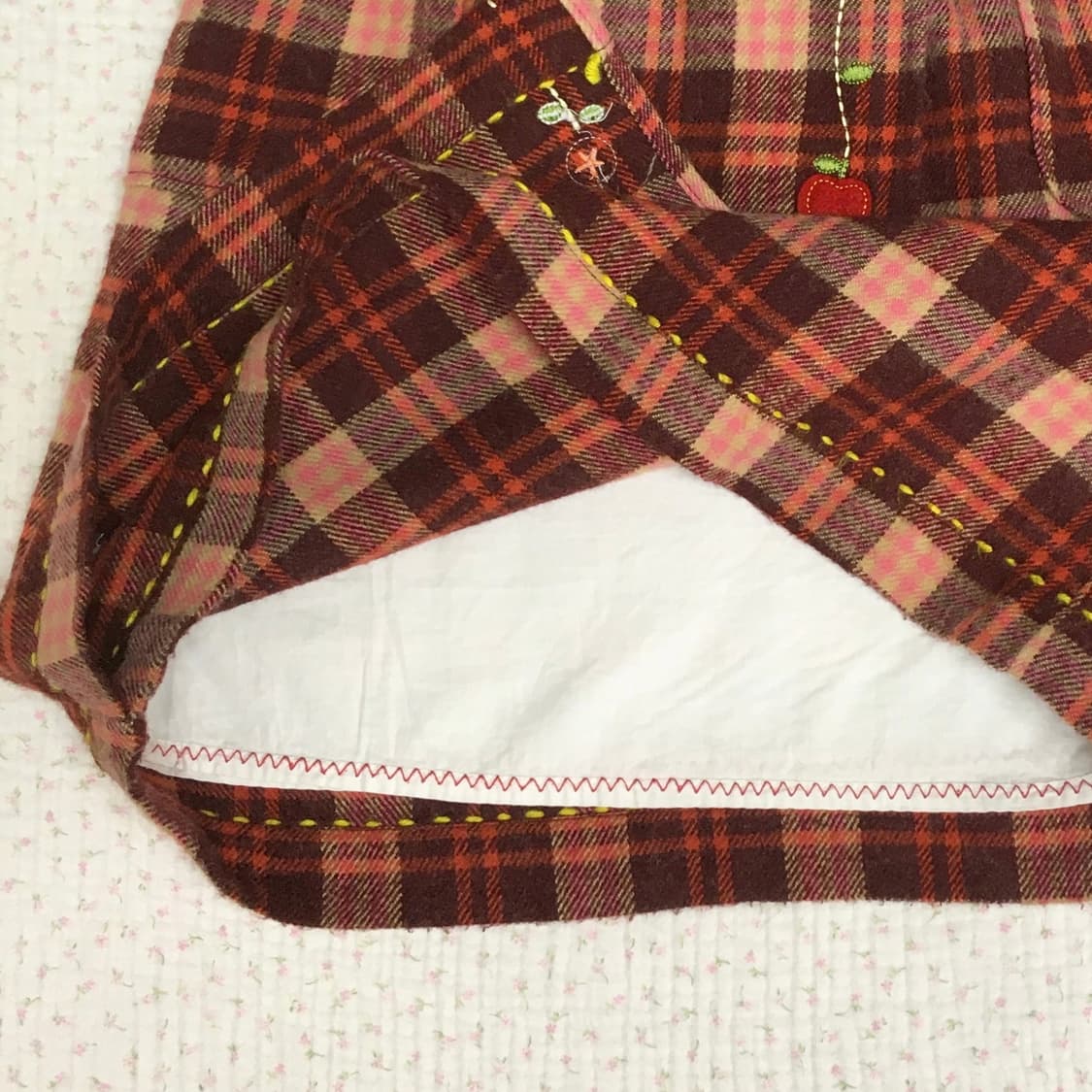 JPN/ 패치스커트 러블리스커트 스티치스커트 체크스커트 미디스커트 모리 상품이미지10