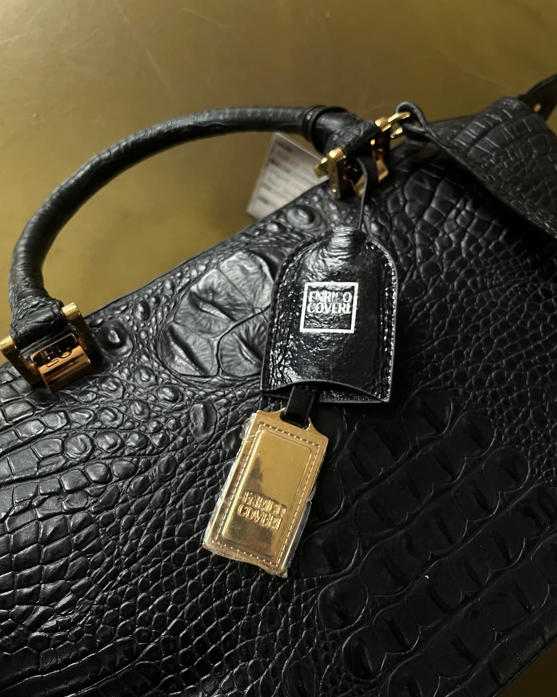 90s ENRICO COVERI 3-Way Alligator Bag 상품이미지4