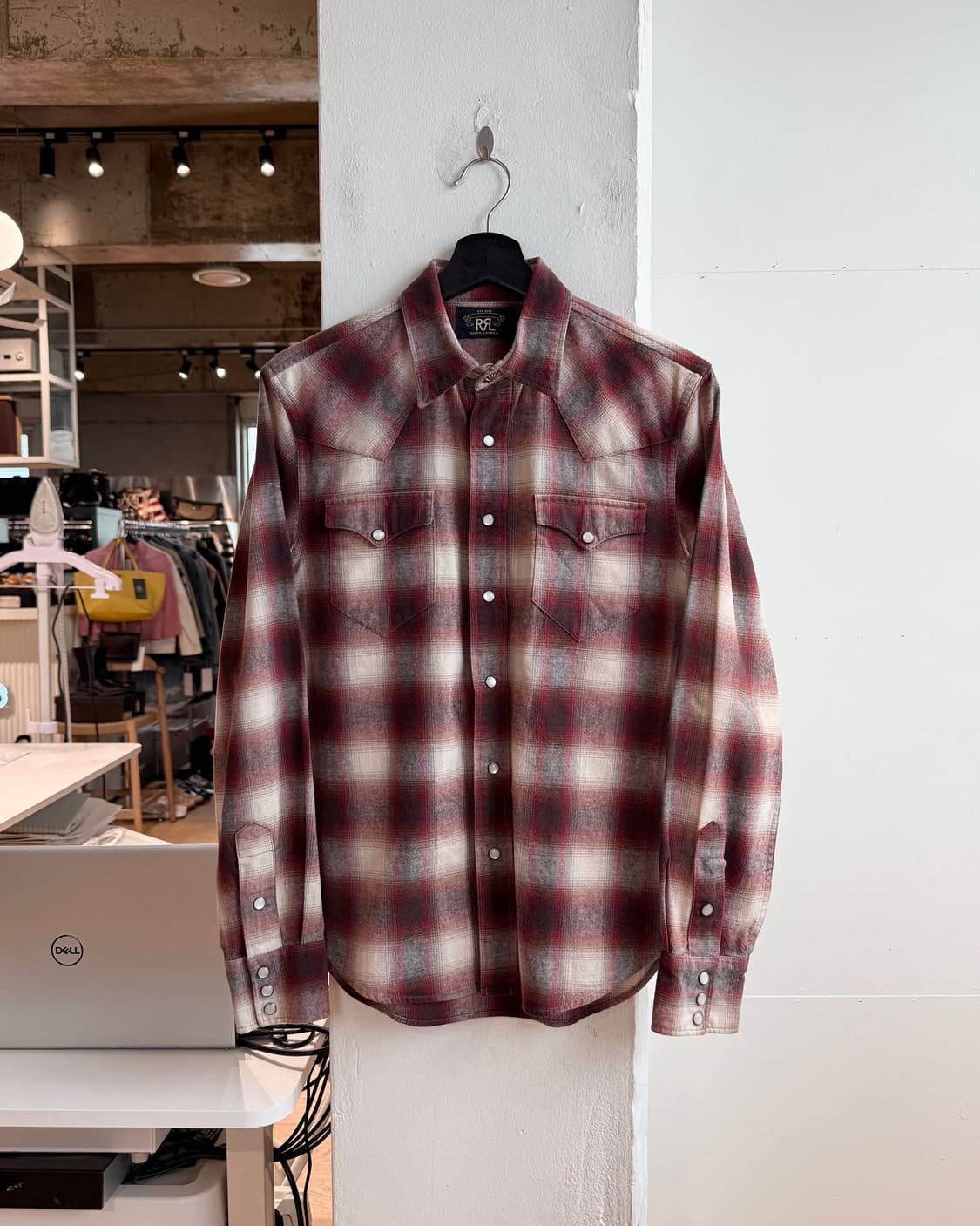 더블알엘 레드 체크 웨스턴 셔츠  상품이미지1