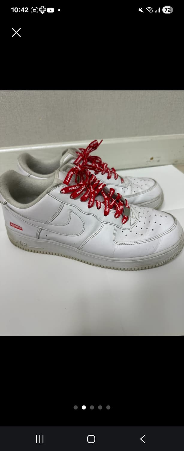 나이키 슈프림 에어포스 1 로우 화이트 285사이즈 상품이미지4