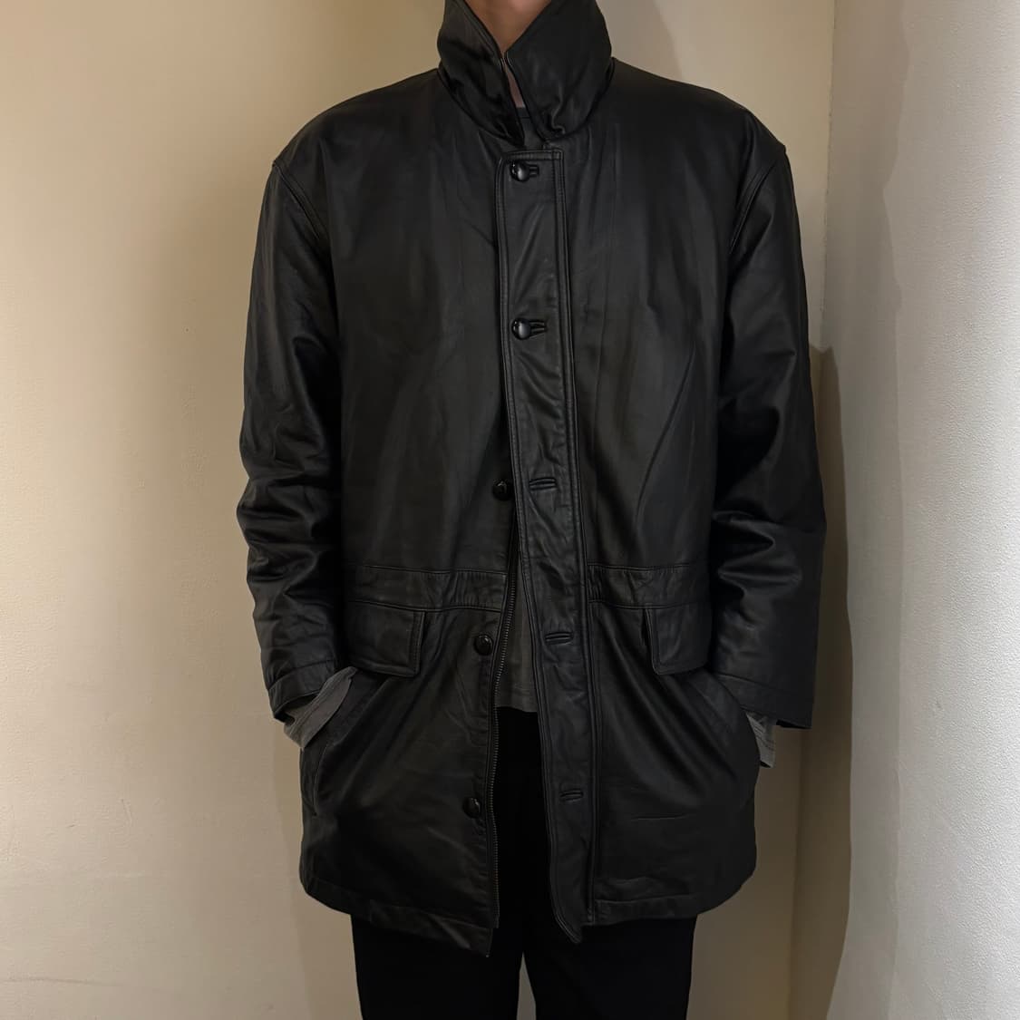 vtg cowhide snap carcoat 상품이미지4