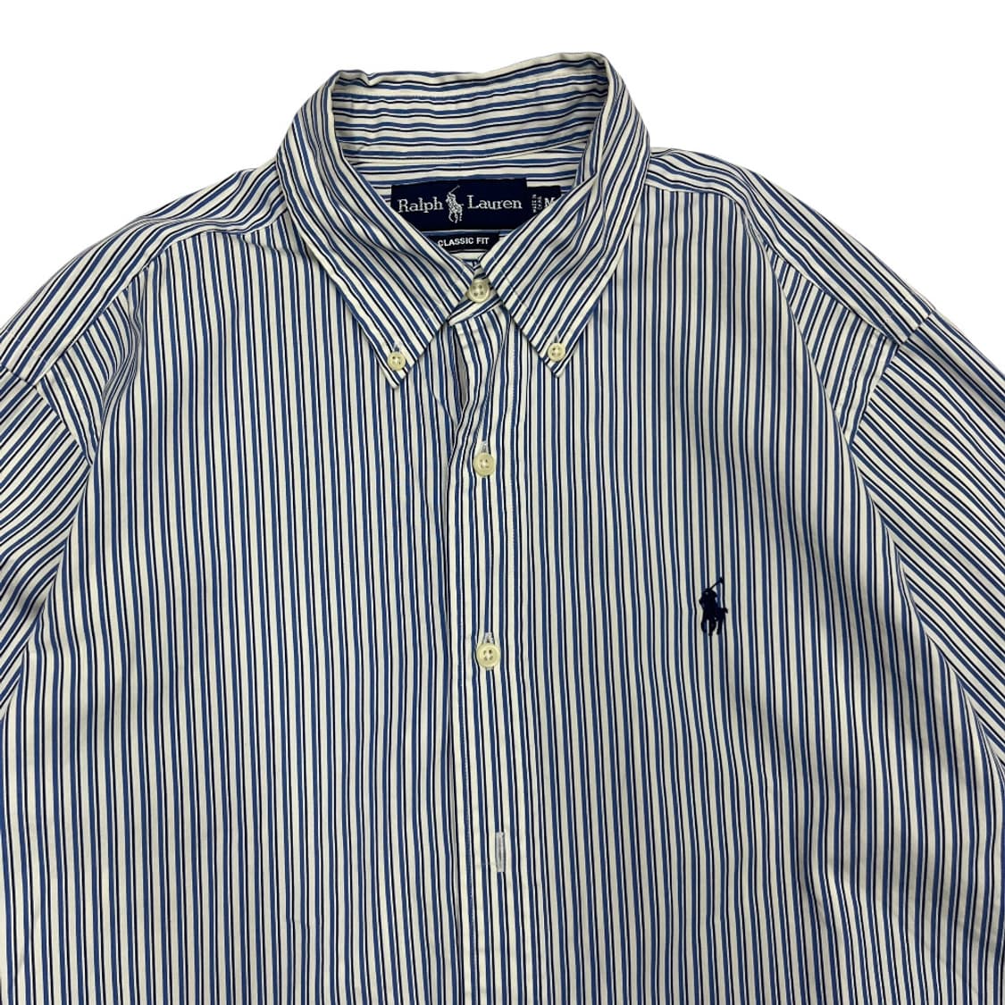 폴로 랄프로렌 네이비포니 블루 세로 단가라 셔츠 M 상품이미지4