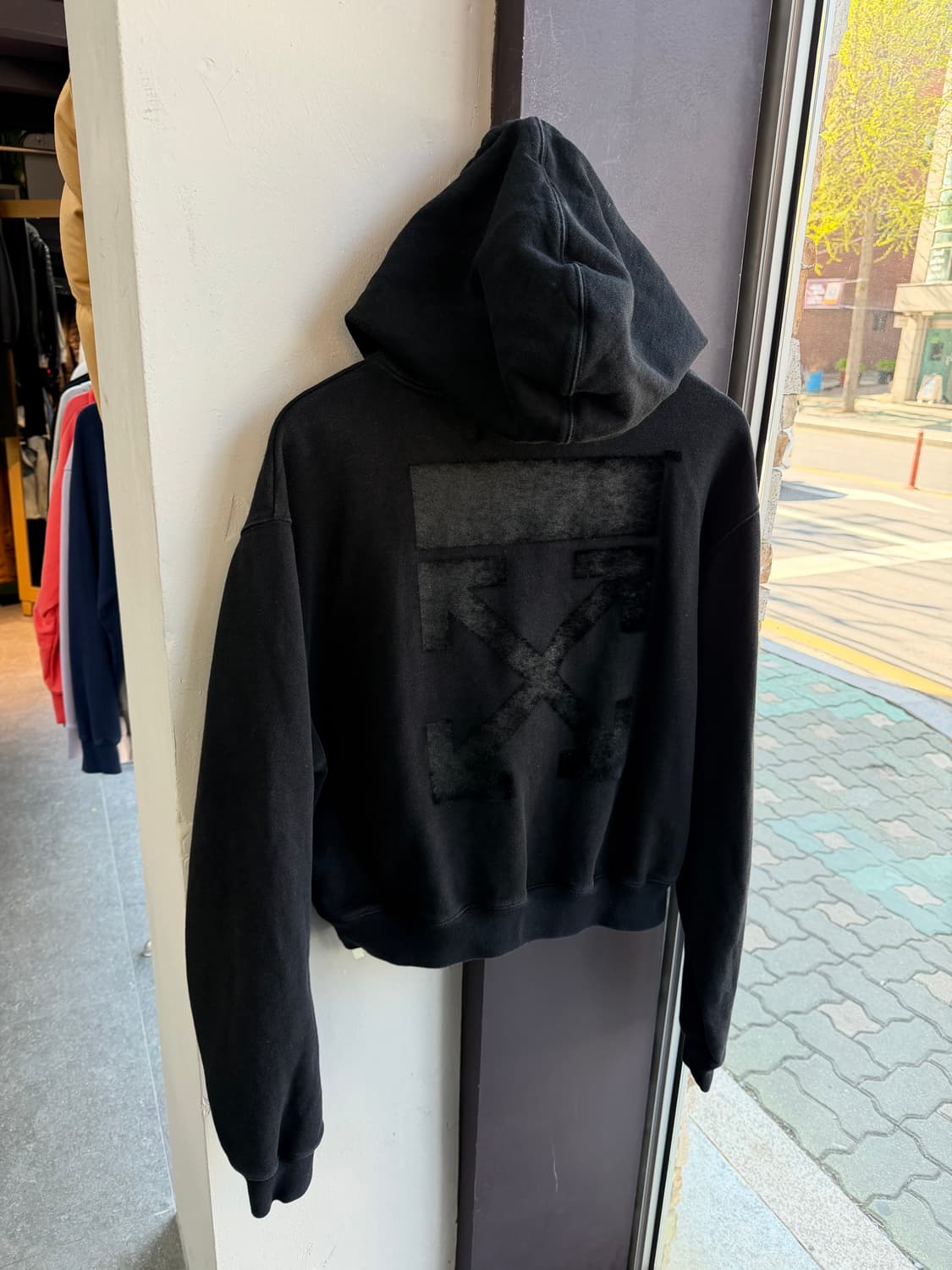 L/ 오프화이트 송치 백로고 후드티 상품이미지7