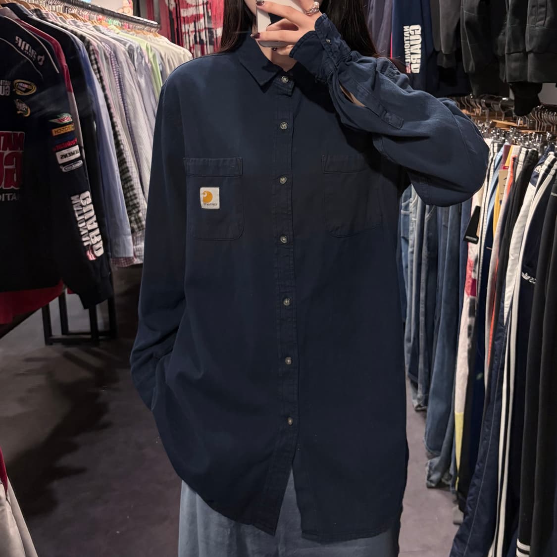 [IM] Carhartt 칼하트 긴팔 셔츠 네이비 상품이미지4
