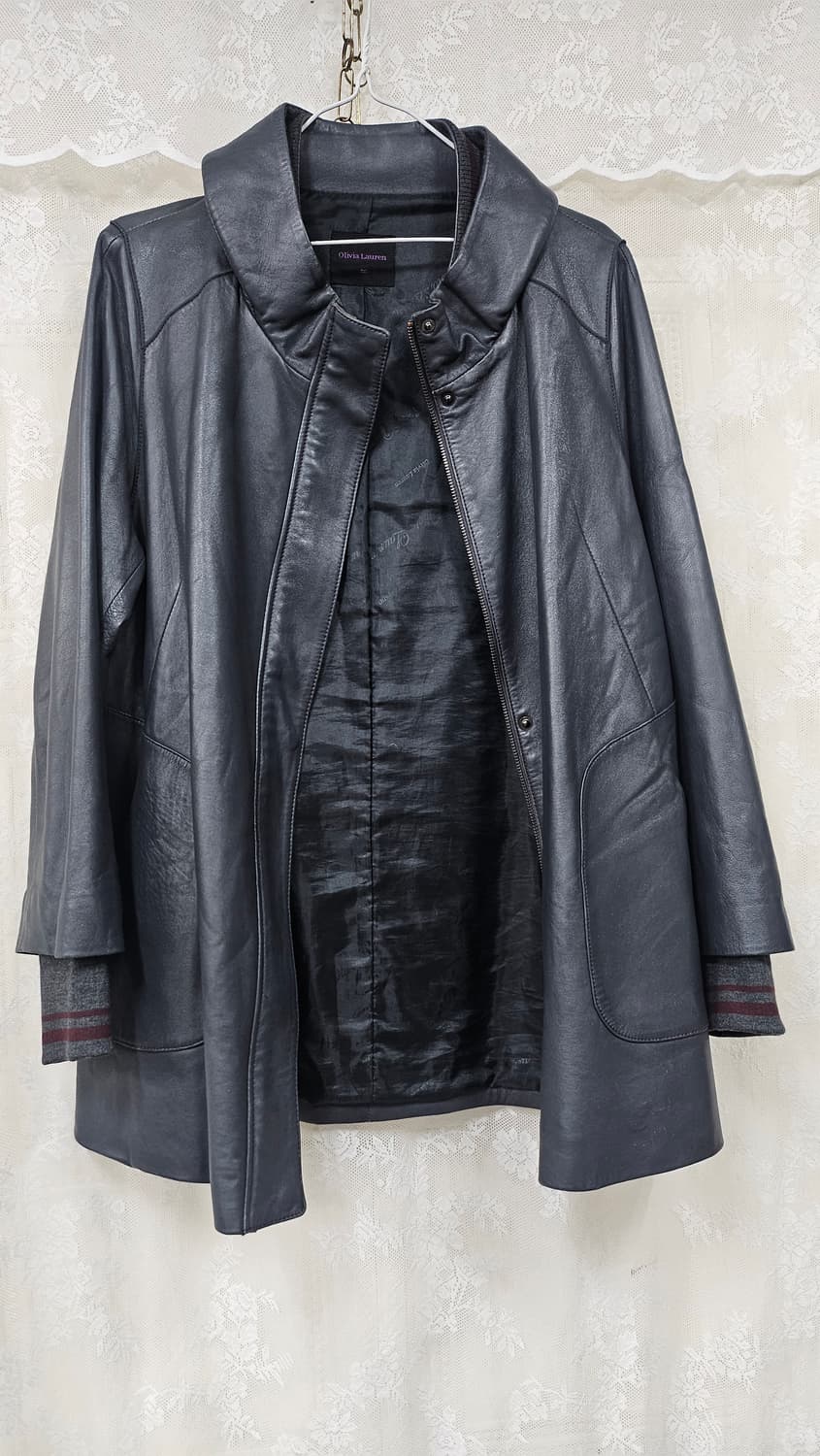 그레이 여성 양가죽 자켓  상품이미지3