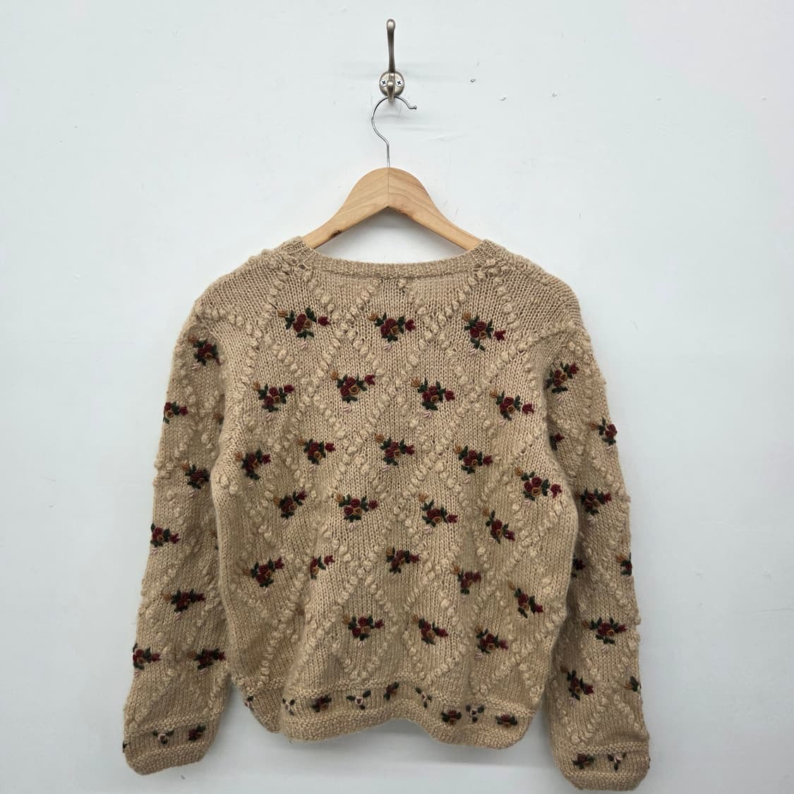 핸드메이드 빈티지 플라워 니트 가디건 여m 상품이미지4